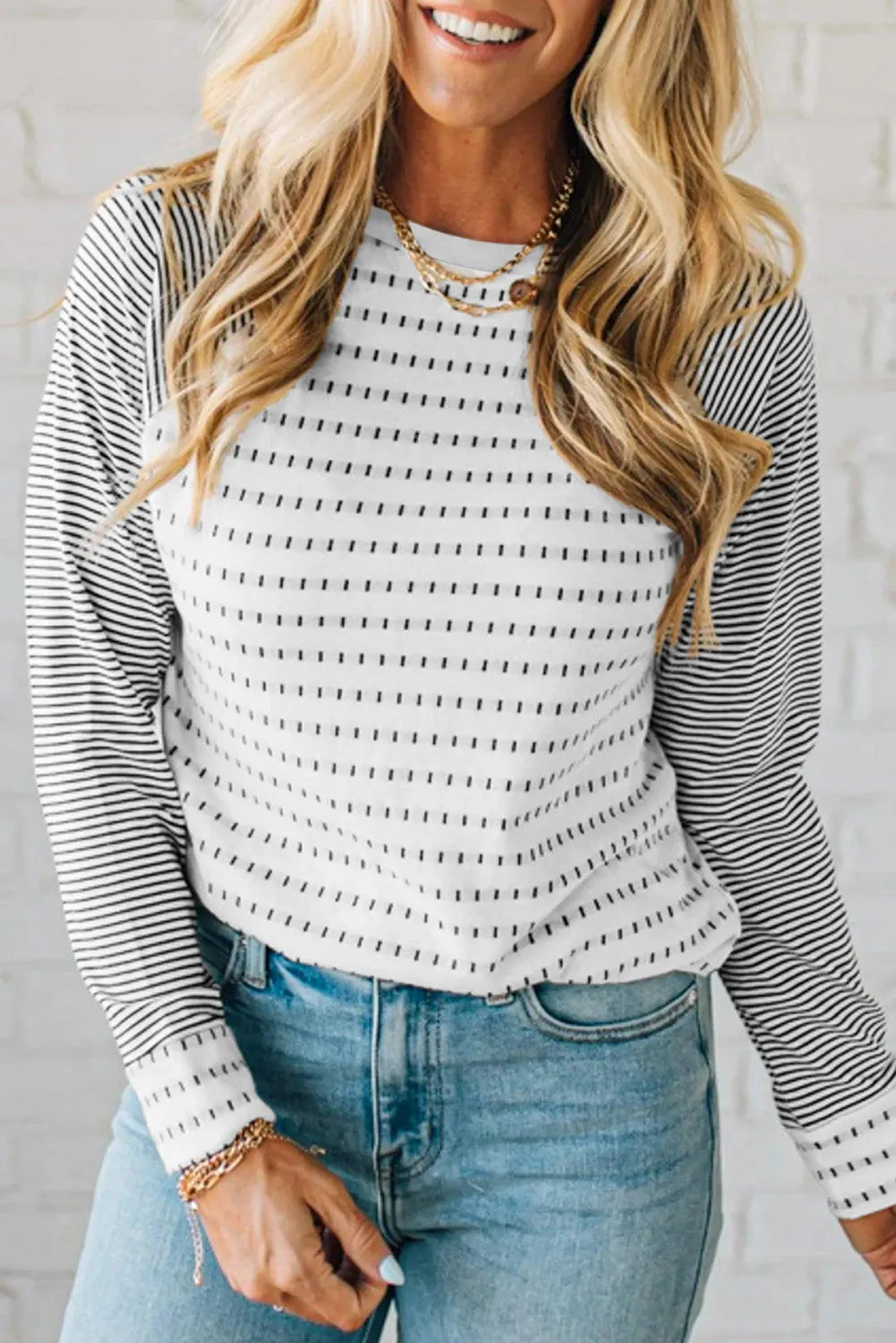 Kashton Coy Stripe Raglan Top