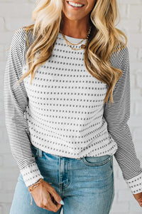 Kashton Coy Stripe Raglan Top