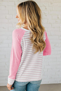 Kashton Coy Stripe Raglan Top