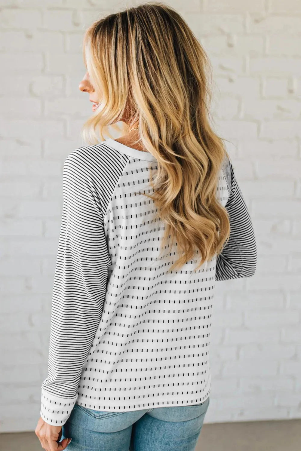 Kashton Coy Stripe Raglan Top