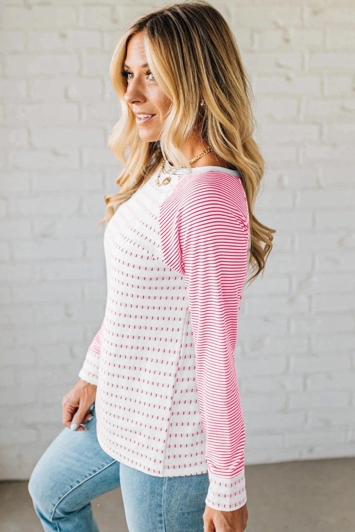 Kashton Coy Stripe Raglan Top