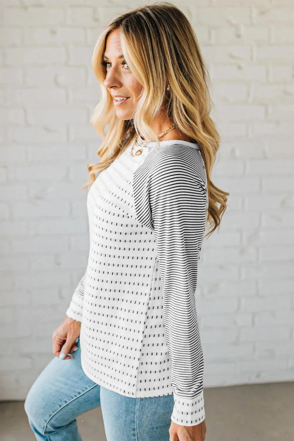 Kashton Coy Stripe Raglan Top