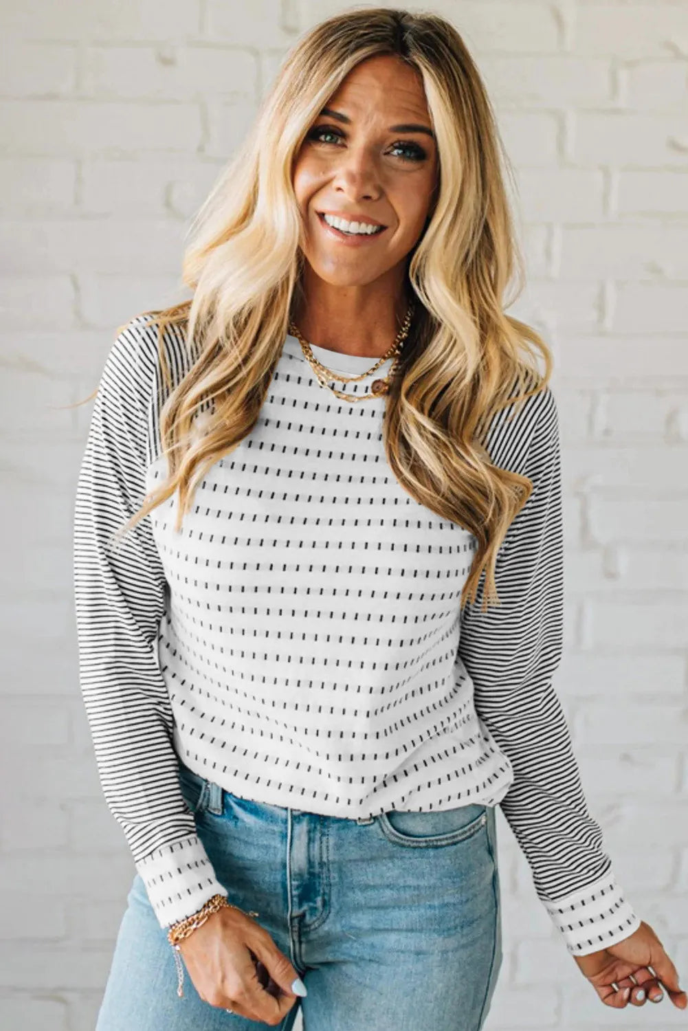 Kashton Coy Stripe Raglan Top