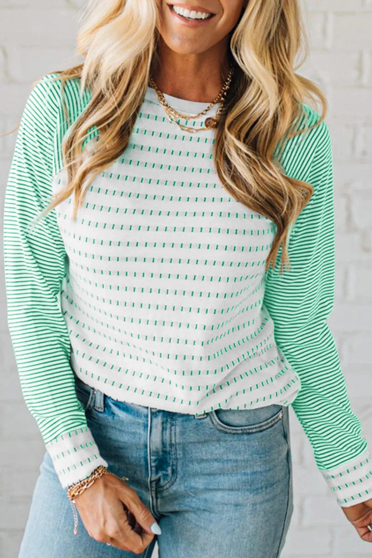 Kashton Coy Stripe Raglan Top