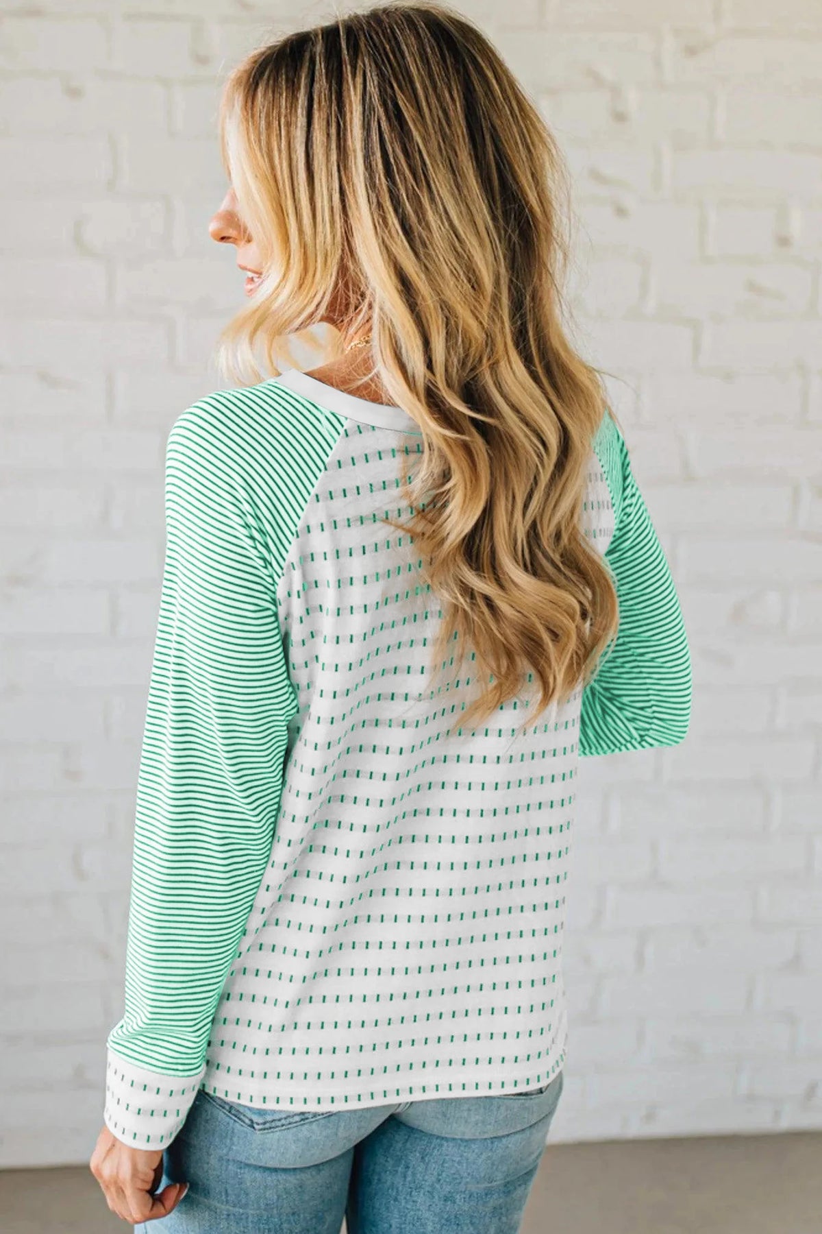 Kashton Coy Stripe Raglan Top