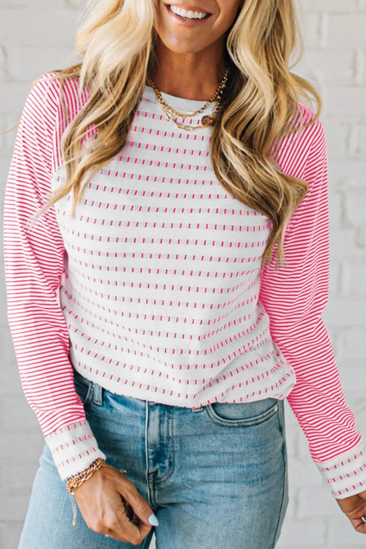 Kashton Coy Stripe Raglan Top