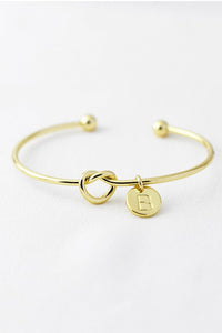 Initial Knot Cuff Bracelet