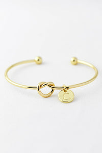 Initial Knot Cuff Bracelet