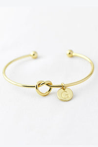 Initial Knot Cuff Bracelet