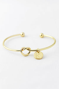 Initial Knot Cuff Bracelet