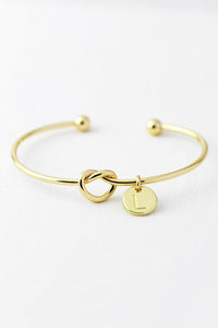 Initial Knot Cuff Bracelet