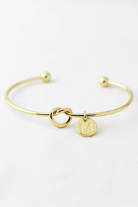 Initial Knot Cuff Bracelet