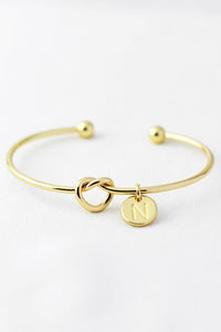 Initial Knot Cuff Bracelet