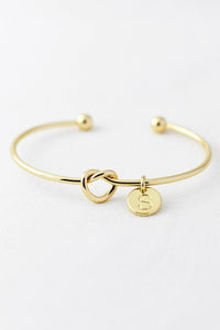Initial Knot Cuff Bracelet