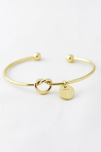 Initial Knot Cuff Bracelet