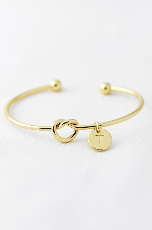 Initial Knot Cuff Bracelet