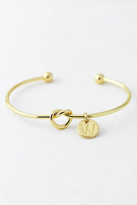 Initial Knot Cuff Bracelet