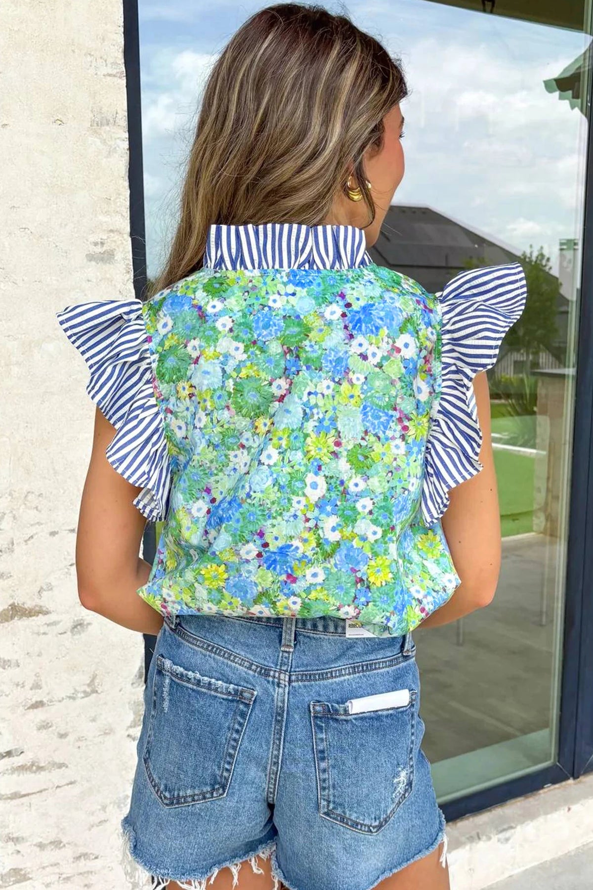 Leah Green Floral Top