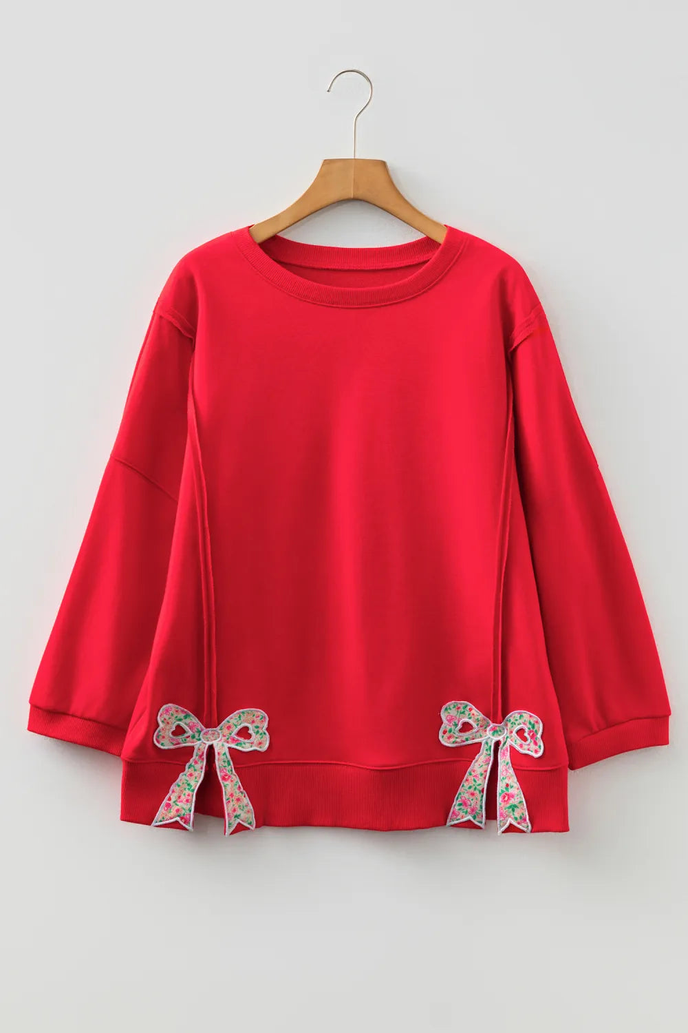 Laine Floral Bow Baggy Sweatshirt