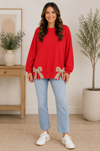 Laine Floral Bow Baggy Sweatshirt