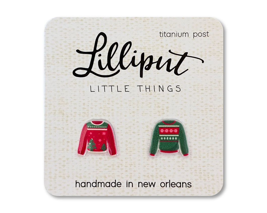 Lilliput Ugly Sweater Earrings