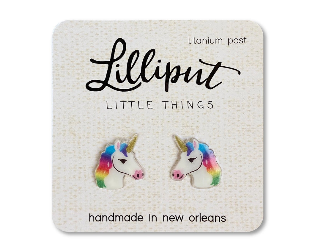 Lilliput Rainbow Unicorn Earrings