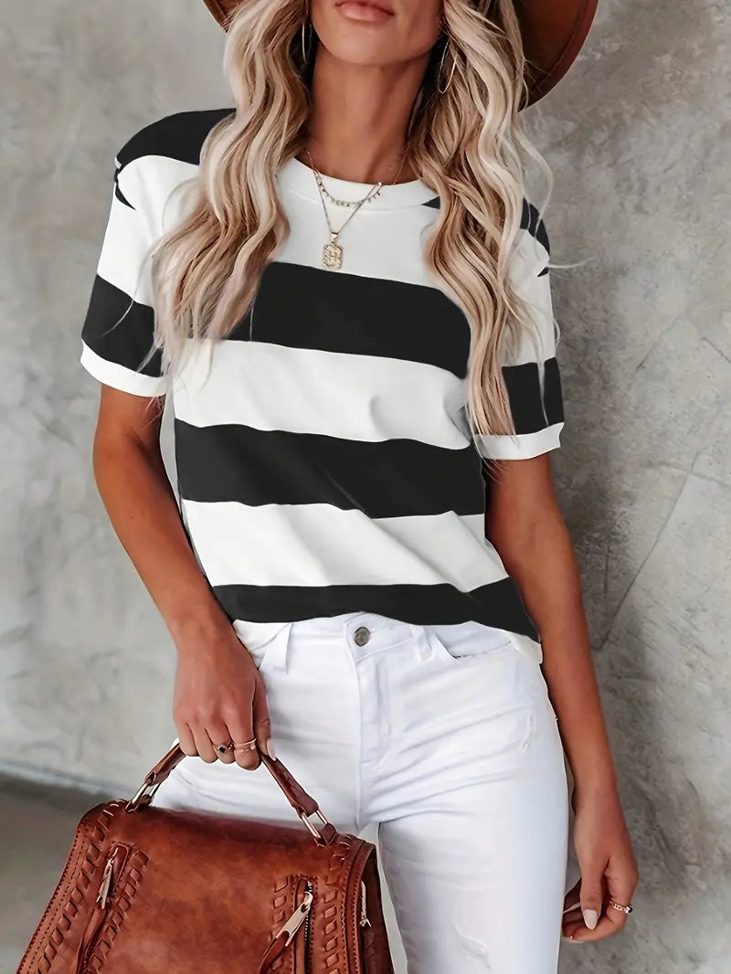 Lily James Striped Tee