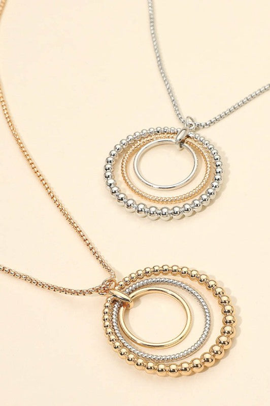Lone Bubble Layered Ring Necklace