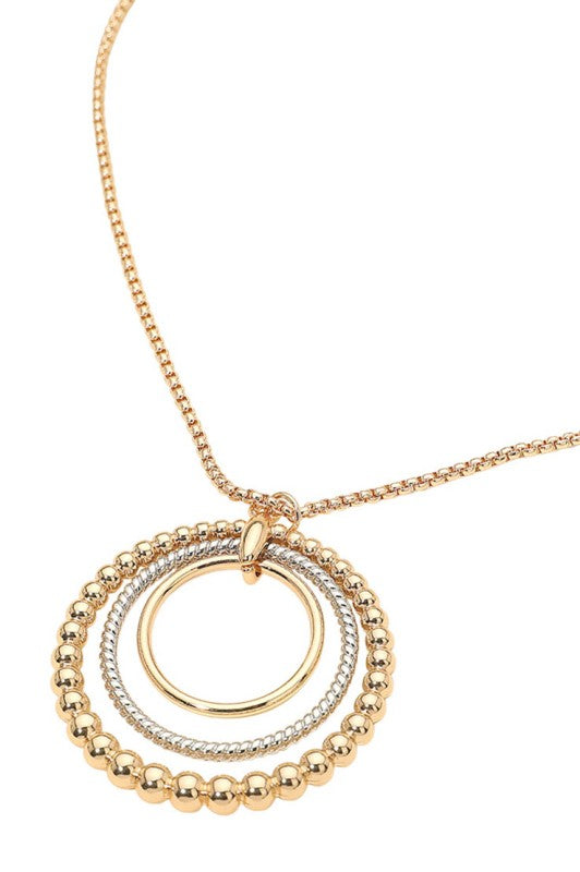 Lone Bubble Layered Ring Necklace