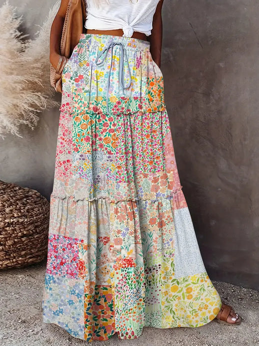 Lottie Patchwork Print Skirt