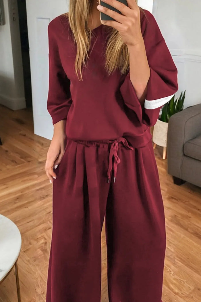 Lunar Varsity Striped Sweatpants Set