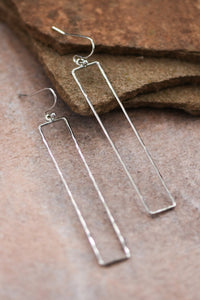 Crystal Long Wire Bar Earrings