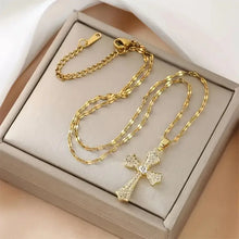 Make Life Easy Cross Necklace