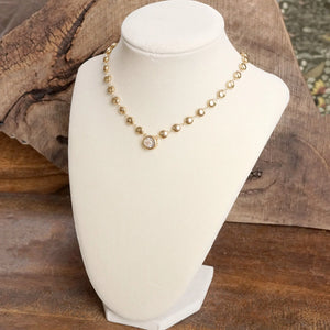 Mallory Clear Crystal Bezel Pendant Necklace