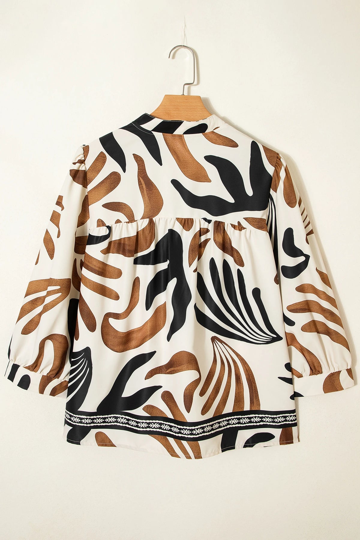 Maple Mosaic Puff Sleeve Blouse