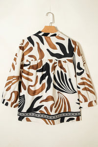 Maple Mosaic Puff Sleeve Blouse