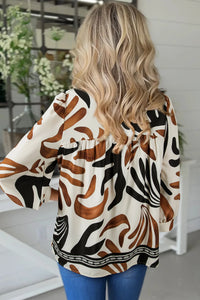 Maple Mosaic Puff Sleeve Blouse