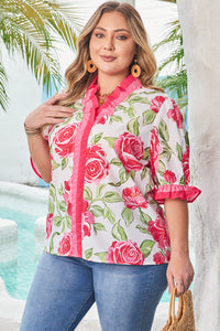 Margaret Floral Print Blouse Curvy
