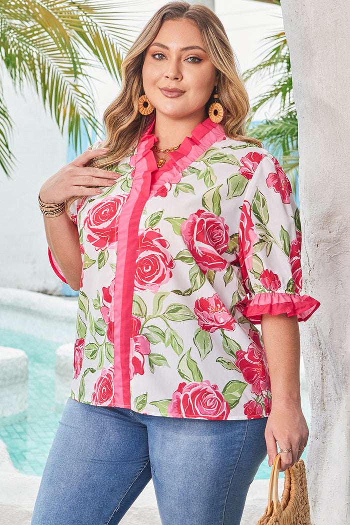 Margaret Floral Print Blouse Curvy