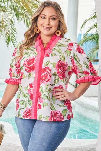 Margaret Floral Print Blouse Curvy