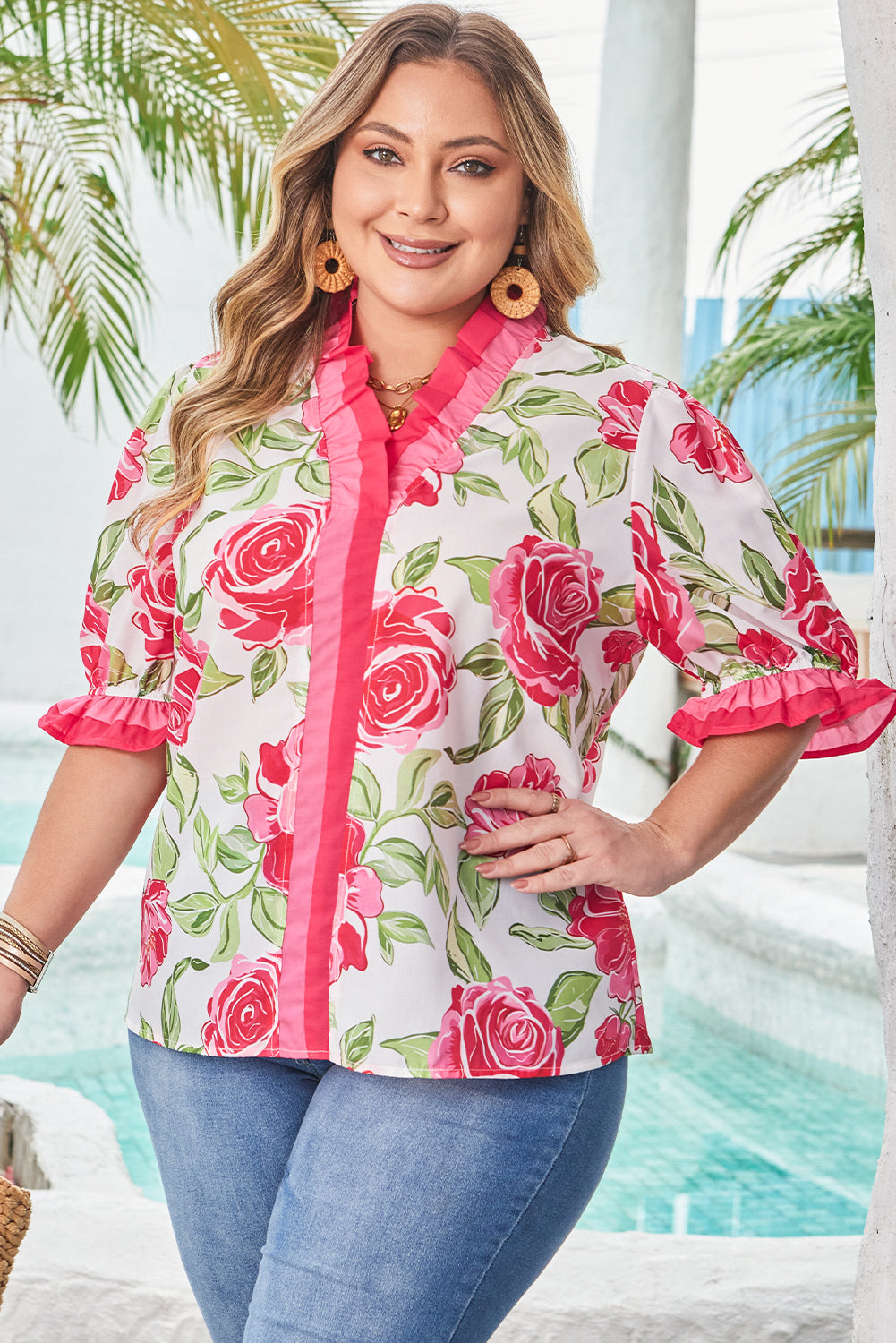 Margaret Floral Print Blouse Curvy