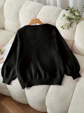 Mazie Sweater Cardigan with Bow Accents in Curvy