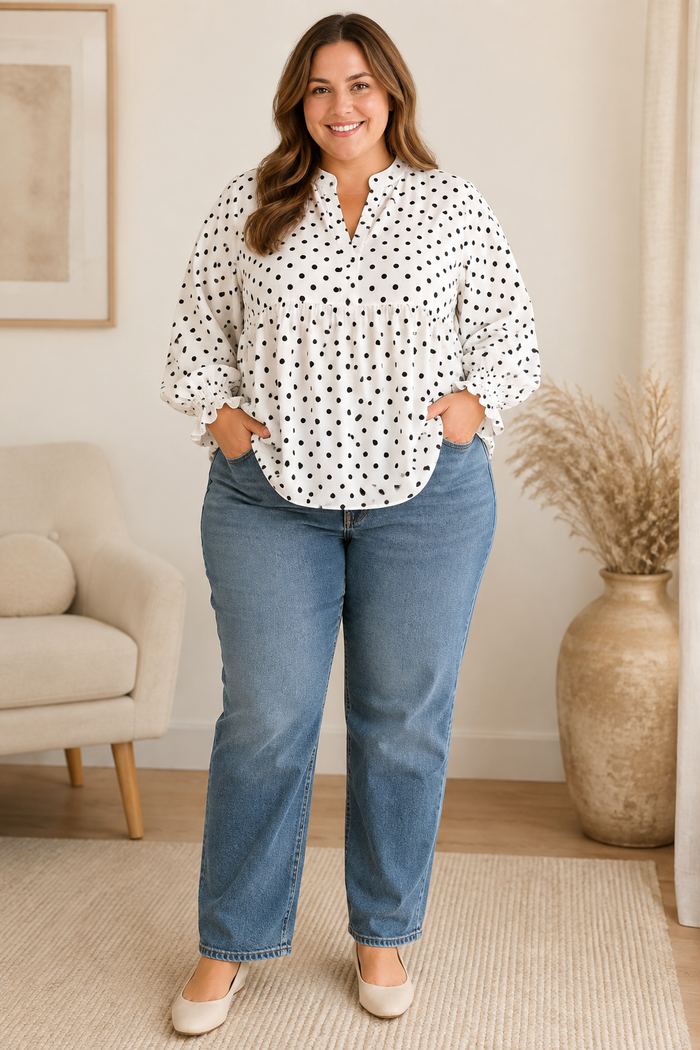 Monroe Polka Dot Blouse Curvy