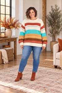 Natalie Striped Sweater in Curvy