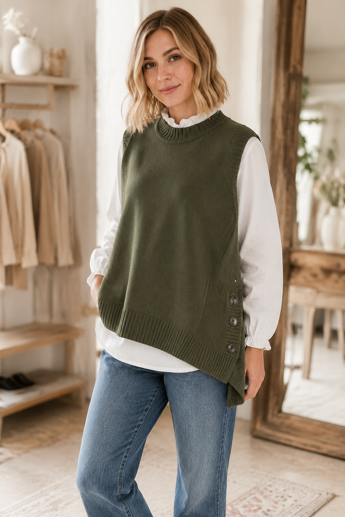 Olive Hearth Sweater Vest
