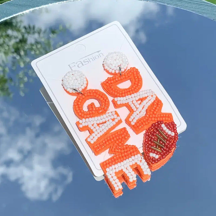 Orange Game Day Earrings