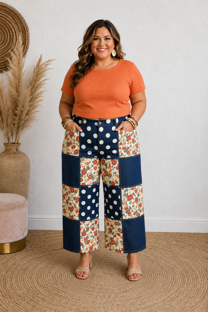 Petals and Polka Pants in Curvy