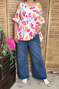 Poppy Floral Print Top in Curvy