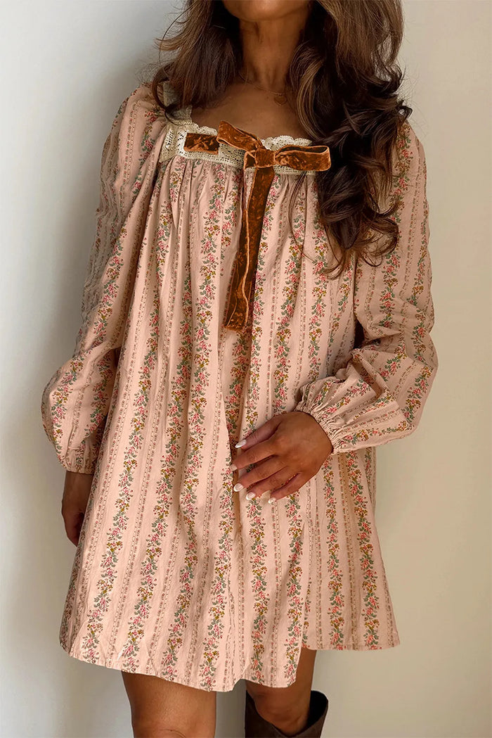 Prairie Velvet Bow Dress
