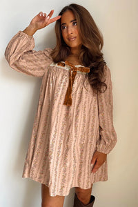 Prairie Velvet Bow Dress